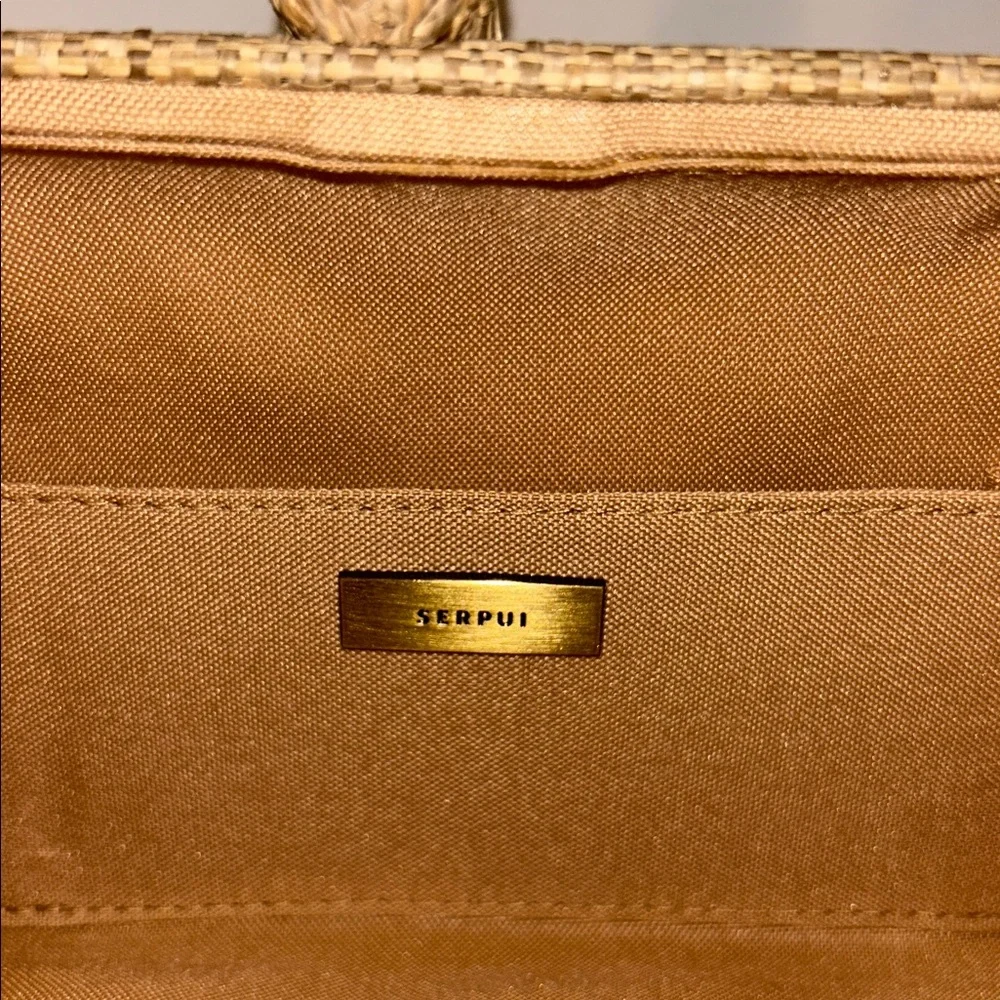 Serpui Candice Embroidered Clutch in Toast - Picture 8 of 10